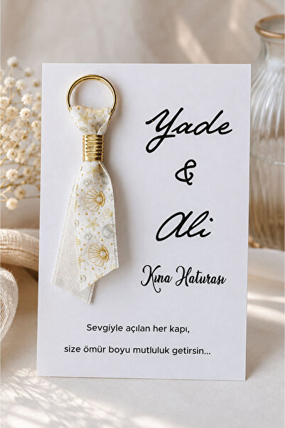 BUEMİ İstiridye Baskılı Anahtarlık 10 Adet Söz,Nişan,Düğün, Kına, Doğum Günü,...