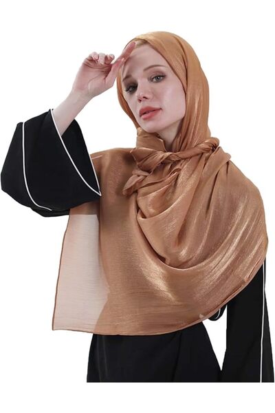 GENERAL Women Premium Hijab Head Scarf Lightweight Shimmer Scarves Crepe Wedd...