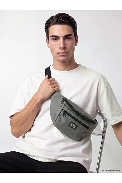 LC Waikiki Lcw Accessories Gray Double Zipper Men's Waist Bag