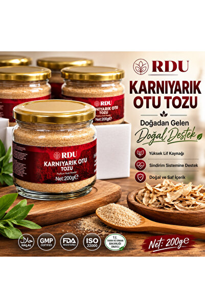 RDU Karnıyarık Otu Tozu Psyllium 100% Saf Doğal Bitkisel Lif 200 Gram