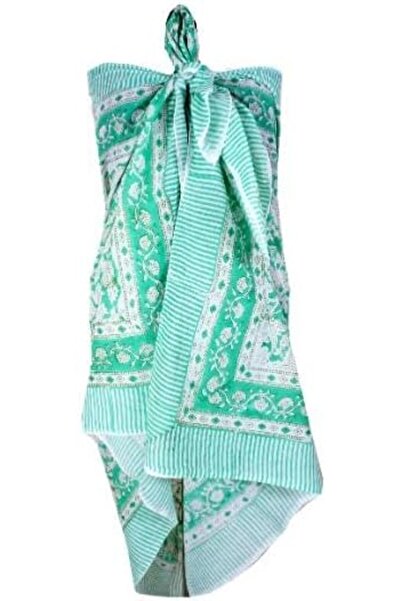 Generic 100% Cotton Block Print Sarong - Women's Swimsuit Wrap Cover-Up, Long...