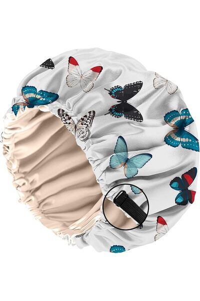 GENERAL Silk Satin Bonnet for Sleeping, Double Layer Elastic Adjustable Reusa...
