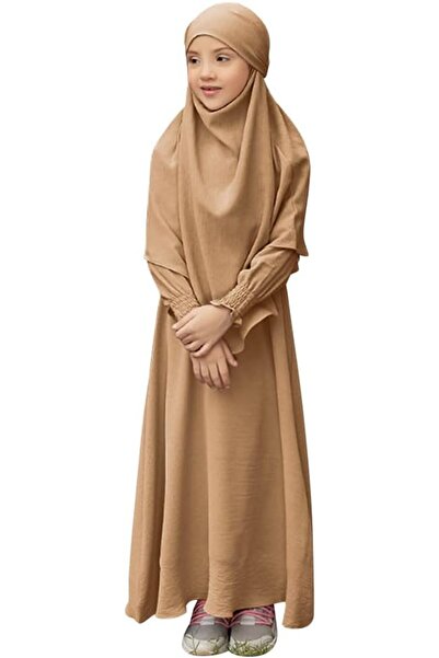 IDOPIP Muslim Dress for Girls Islamic Prayer Abaya Smocked Long Sleeve Kaftan...