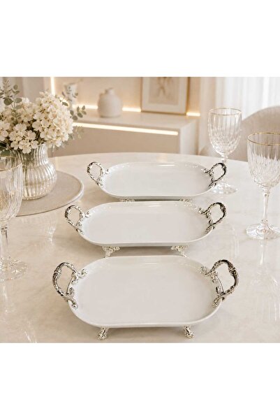 Buldem 3 Piece Original Porcelain Silver Presentation Set |   Silver Detailed...