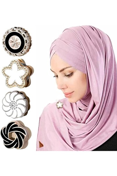 Hannea 4 قطع دبابيس حجاب مغناطيسية قوية للنساء - دبابيس متعددة الاستخدامات عل...