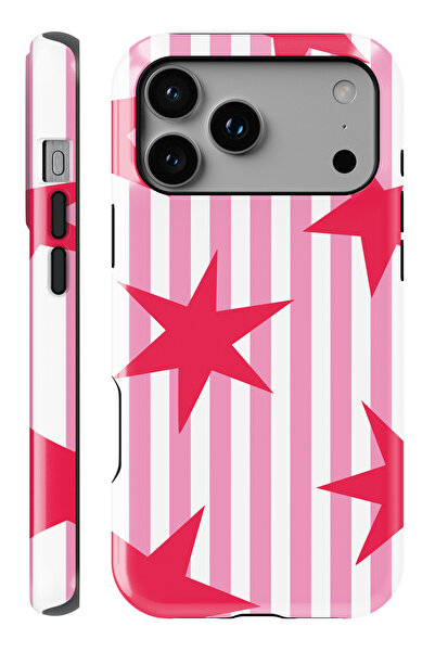 WANNA PROTECT iPhone 17 Pro Max Yıldızlar Çift Katmanlı Tam Kaplayan Baskı Pa...