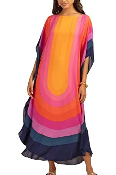 YouKD Women's Long Kaftan Maxi Bohemian Dress Beach Coverup Robe Roomy Kimono...