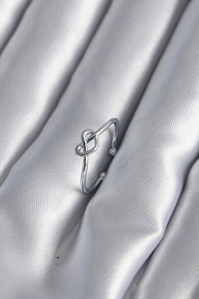 SORA GROUP Silver Color Knot Heart Model Women's Ring