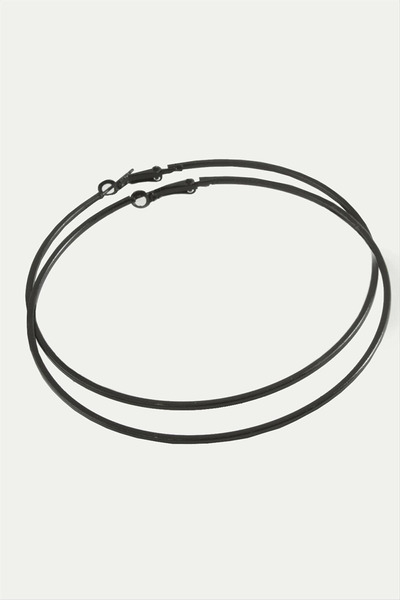 SORA GROUP Crushed Metal Hoop Earrings 8-9-10 cm