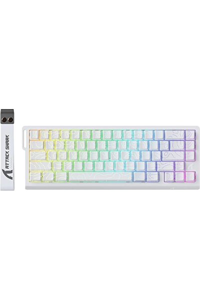 SiLabor X Attack Shark لوحة مفاتيح الألعاب بأسلاك ATTACK SHARK X68 HE بتردد 8...