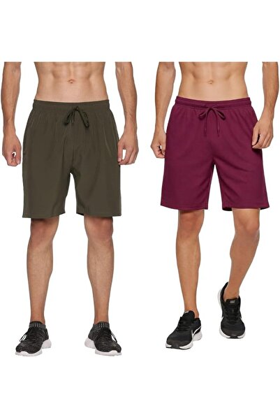Okli-Rsoe RSO Outfits Men's Polyester Solid Sports Casual Shorts Combo Pack of 2