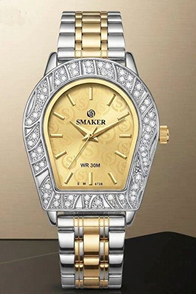 SMAKER WR30M Analog Quartz Watch – Crystal-Decorated Classic Round Dial Fashi...