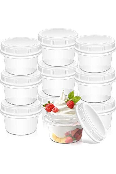 KASTWAVE Small Plastic Containers with Screw Lid, 4 Oz Small Food Storage Fre...