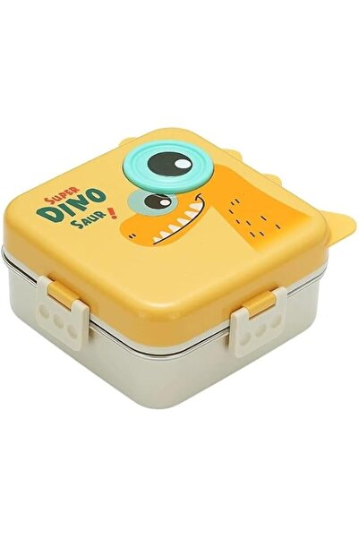 Generic Cute Dinosaur Double Layer 3 Girds Tiffin Food Container Stainless St...