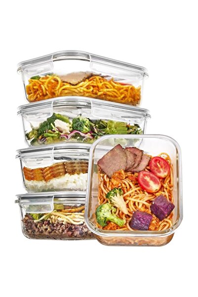Generic 5 Pack 35oz/1035ml Glass Food Storage Containers with Lids | Food con...