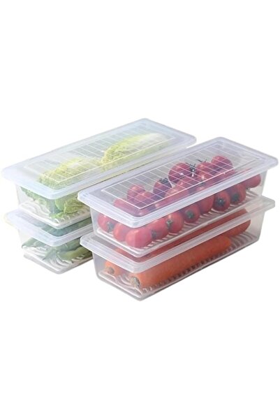 Generic Storage Boxes with Removable Drain Plate, Clear, BPA Free, Stackable,...