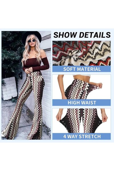 GENERAL Sundwudu Black Flare Yoga Pants for Women-Strechy Soft Bootcut Leggings for Lounge, Hippie Palazzo P