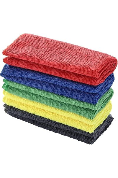 Lawazim 5 Piece Cleaning - Multi-Color Towel - 30x30cm - Highly Absorbent Reu...