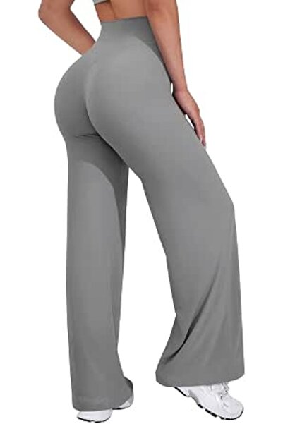 VOYJOY Straight Leggings Bottoms Womens Wide Leg 29"/ 31.5"/33"/35" Pants | H...