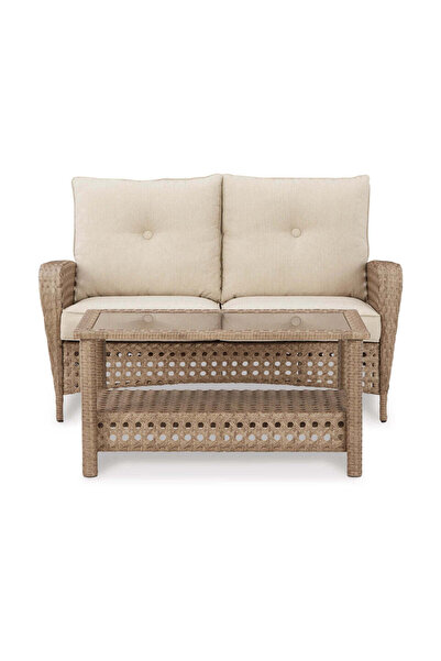 Ashley Furniture Braylee Outdoor Loveseat with Table (Set of 2)