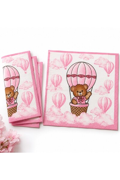 Bkmc Șervețel pentru Baby Shower cu ursuleț |   Set de decorațiuni pentru pet...
