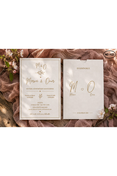 LUCKY Düğün Davetiyesi / Nişan Davetiyesi / Nikah Davetiyesi / (50 Adet) Bask...