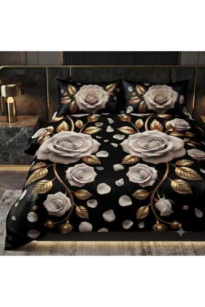 Elmas Dizayn Special Design Brand Double Duvet Cover Set Organic Satin & Cott...
