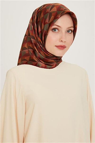 Armine Tivil Silk Scarf 9204-82 Burgundy Mixed Pattern