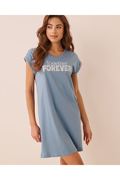 La Vie en Rose Together Forever Print Cotton Short Sleeve Sleepshirt