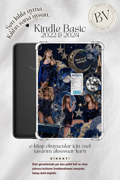 BookTok Vibes Co. Taylor Swift Midnights Temalı Insert - Kindle ve Kobo E-Kit...