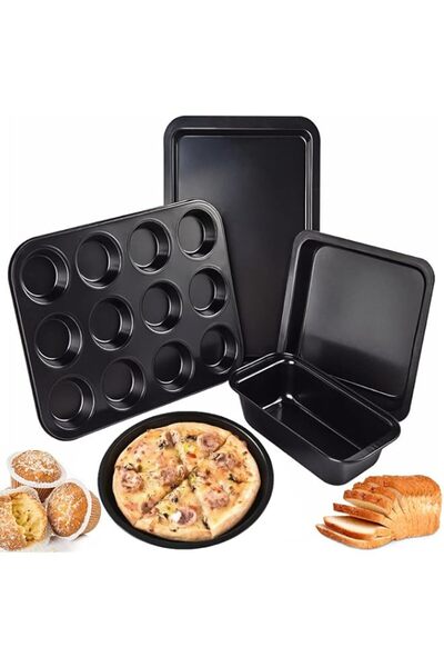 Generic EYSOO Nonstick Bakeware Set 5 Pcs Baking Pans Set - Pizza Tray, Squar...