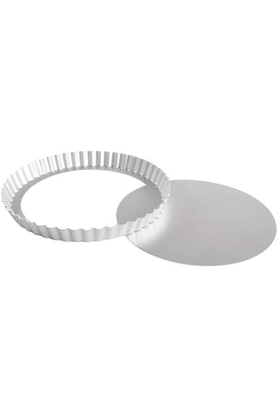 Generic Fat Daddio's PFT-95 Fluted Tart Pan, Aluminum, Silver