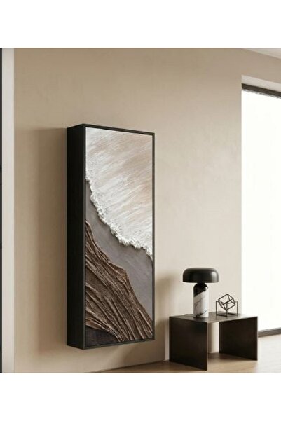 Generic Hidden Wall-Mounted Abaya Cabinet "Abstract Embossed Panel" Space-Sav...