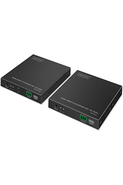 Digitus Σετ Επεκτατήρα HDMI Οπτικής Ίνας IP 4K/60Hz Μαύρο