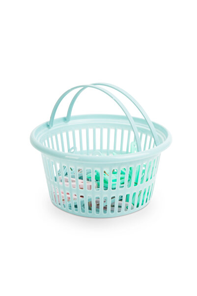 Alista Home Set of 24 clothes pegs with basket, plastic, resistant, multicolor