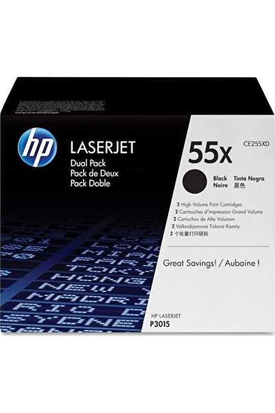 HP 55X Γνήσιο Πολυσυσκευασία Τόνερ Εκτυπωτή Λέιζερ Μαύρο Υψηλής Απόδοσης 2 τε...