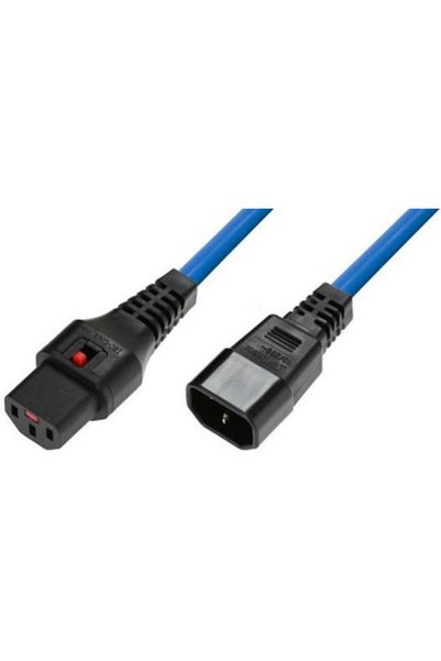 MicroConnect Καλώδιο IEC C13 - IEC C14 2μ Μπλε (MC-C13C14LOCK-2MB)