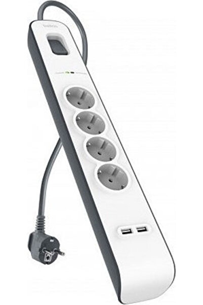 Belkin Πολύπριζο με προστασία από υπερτάσεις, 4 θέσεων, με καλώδιο 2μ. Κωδικό...