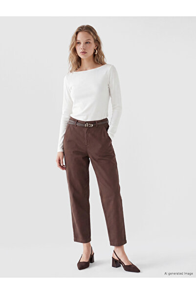 LC Waikiki I Beli Belted Carrot Fit Women's Jean Trousers from Freezen Store