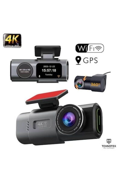 TehnoTek UHD 4K Κάμερα DVR Αυτοκινήτου, TehnoTek, 170 °   Γωνία Θέασης, Κάμερ...