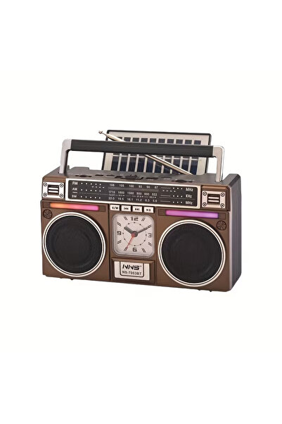 Rovolt Radio portabil NS-7003S cu Bluetooth, TWS, USB/TF, ceas și baterie reî...