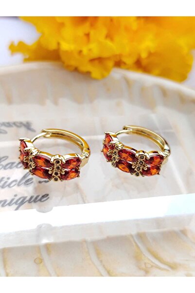 NN "Red Stones" Earrings - 14k gold plated