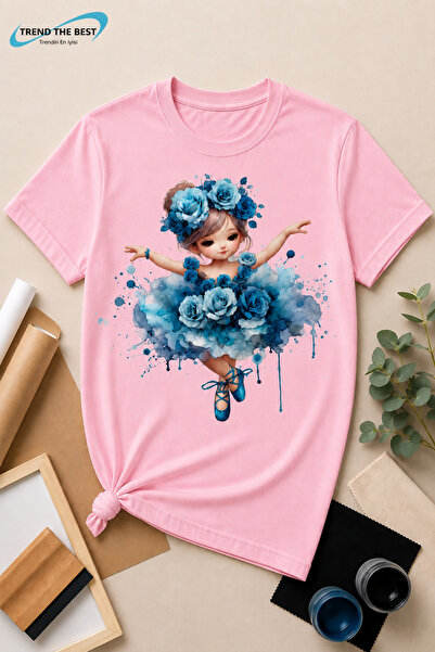 TREND THE BEST Trendin En İyisi Summer Ballerina Blue Rose Printed Girls' and...