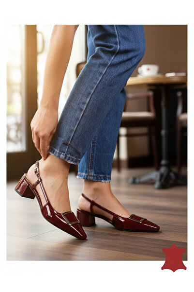 ANGEL BLUE Elegant cut-out shoes made of Genuine Leather with Buckled
