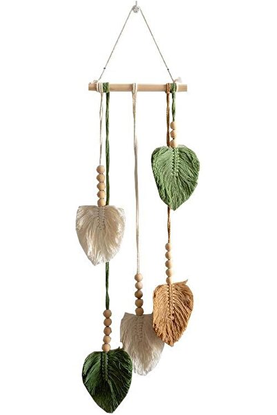 Tazweeq Four-Color Leaf Wall Hanging, Boho Woven Tapestry Handmade Home Wall ...
