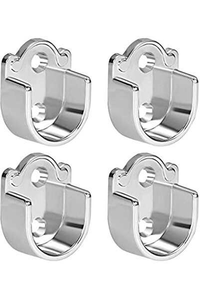 Bukela 4pcs Alloy Wardrobe Rod Bracket, Shower Curtain Rod Pole End Supports ...