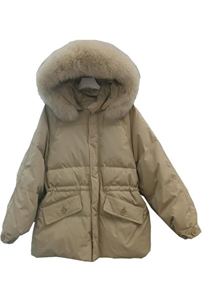GENERAL Down jacket women Fur Collar Down Jacket Women Winter Warm Fluffy Hig...