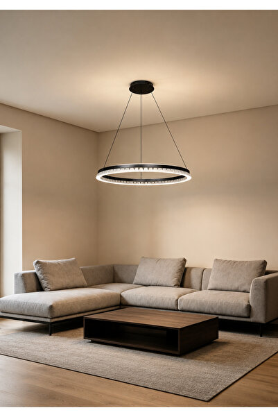 Generic Brand Modern Pendant Light Ring Black – 3 Colors – 55W – 80cm
