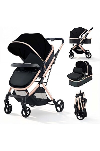 EDUTREE 2-in-1 Convertible Baby Stroller – Bassinet & Seat Modes, High Landsc...