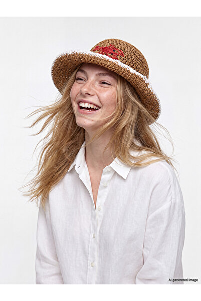 LC Waikiki NEVAVM Γυναικείο Ψάθινο Καπέλο Fedora με Διαφορά
